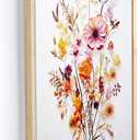 iHery Natural OAK Wood Framed Canvas Flower Bouquet Wall Art, 12x16 in Colorful Wildflower Botanical Modern Boho Home Decor For Bedroom Living Room Pack of 1 (16L" x 12W")