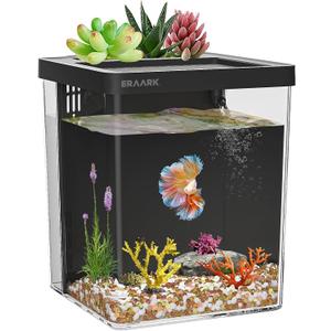 1.5 Gallon Betta Fish Tank Aquarium kit with Filter LED Light, Water Pump, Fish Tank Starter Kits, Fish Bowl