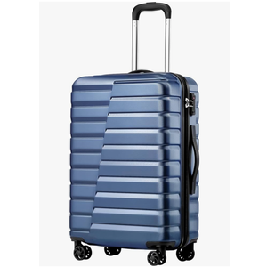 Coolife Medium Checked Luggage with Spinner Wheels Hard side Suitcase TSA Lock Telescopic Handle(Blue)