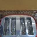 Roter Mond 4 Slice Toaster Retro Stainless Steel with Bagel Defrost Cancel Function, 6 Browning Settings, Extre Wide Slot and Removable Crumb Tray, Red, ST033