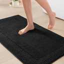 Madison Park Splendor Reversible 100% Cotton Tufted Bathroom Rug-3000 GSM Hotel Quality Luxurious Plush Medium Pile Bath Mat Absorbent, Quick Dry, Shower Room Dcor, 17x24 Black