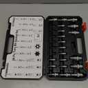 TOMMARS 26-PC Torx Socket Set, Torx Star Tamper Proof Security Bit Socket Set 1/4", 3/8", 1/2" Drive T Sockets T10-T70 & TT10-TT70, S2 Alloy Steel