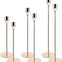 6PCS Candlestick Holders, Metal Taper Candle Holder, Elegant Vintage Taper Candle Sticks Stand for Table Centerpiece Mantel Party Wedding Christmas Home Decor (Color: Golden)