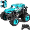 DYODYORC Remote Control Car, 2.4Ghz All Terrain Shark Monster Truck Toys, RC Truck with Music, 3 Lighting Effects, 360 Stunt Capable, 2 Batteries Ready to Run, Toy Gifts for Boys and Girls (Blue)