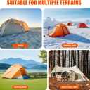 Phopich Ground Anchor Screw in, 4 Pack Spiral Trampoline Anchors with Nut and Tool Swing Set Anchors Tent Stakes High Wind Heavy Duty for Sheds, Carports, Mobile Home Orange