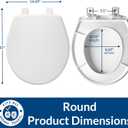 Mayfair Caswell Modern Slow Close Toilet Seat, Durable Plastic Seat, Made in USA, Round, White