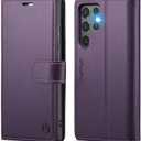 FLIPALM Wallet Case for Samsung Galaxy S25 Ultra, RFID Blocking Credit Card Holder, PU Leather Folio Flip Kickstand Protective Shockproof Cover for Galaxy S25 Ultra (Purple)