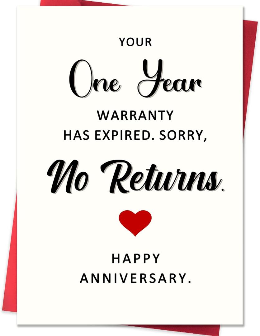 6 x IDU Funny 1st Anniversary Card,1 Year Anniversary Card Gifts for Boyfriend Girlfriend Him Her,1st Wedding Anniversary Cards Gifts for Husband Wife Couples Women Men