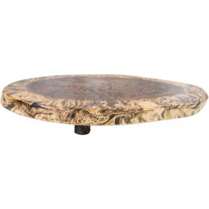 Lipper International Acacia Natural Burl Finish Footed Serving Board for Cheese, Crackers, and Hors D'oeuvres, Small, Asymmetrical 10" to 13" Diameter x 2"