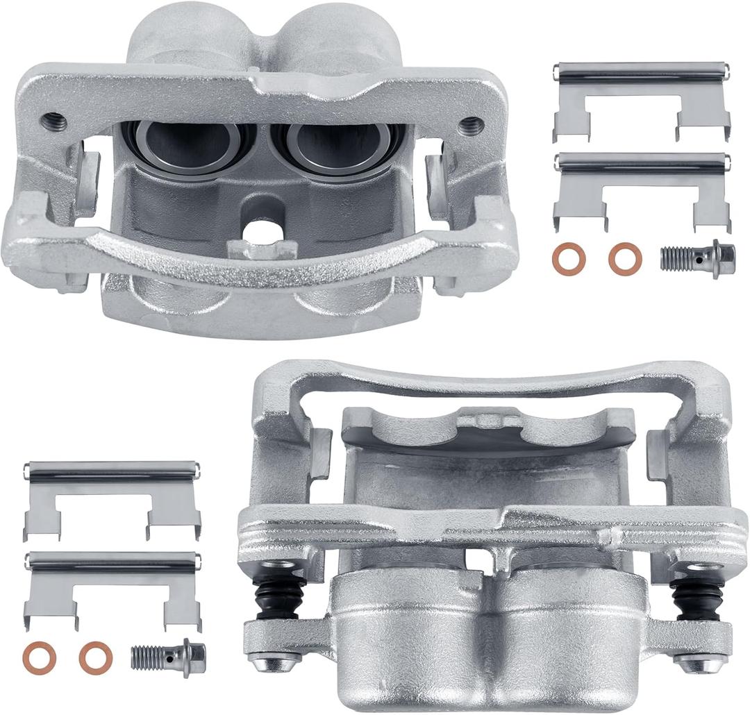 Pair Front Disc Brake Calipers Assembly with Bracket Compatible with 2002-2006 Cadillac Escalade, Compatible with 1999-2006 Chevrolet Silverado 1500/GMC Sierra 1500 18B4728 18B4729