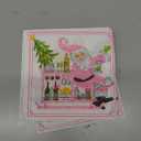 Whaline 100Pcs Christmas Cocktail Paper Napkins Disposable Napkin Pink Santa Claus Xmas Tree Beverage Napkin for Dinner Wedding Gathering, 5 x 5 Inch