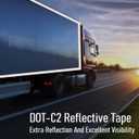 2" X 100ft DOT-C2 Reflective Safety Tapes Silver Adhesive Reflector Tape for Trailer Cars Trucks Outdoor Waterproof (Silver, 100FT)
