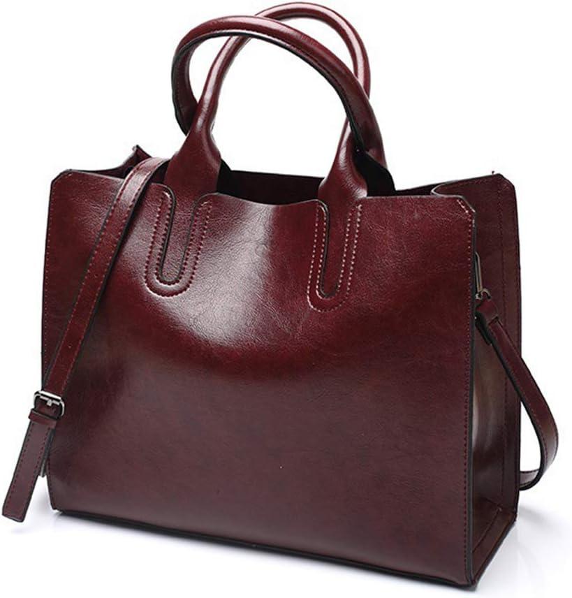 Pahajim Women Leather Handbags and Purses Top Handle Designer Tote Bags Satchel Bags for Women (Wine Red)