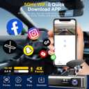 4K Dash Cam Front and Rear Inside,3.16" IPS,3 Channel Dash Cam for Car with 5G WiFi,Free 64GB Card,170 Wide Angle,Loop Recording,G-Sensor,WDR,Night Vision,Time-Lapse,24H Parking Monitor