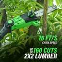 SOYUS Pole Saw 8-Inch Cordless, 15-Foot Max Reach Electric Pole Saw for Tree Trimming, 16ft/s Speed, Auto Oiling, Multi-Angle Pole Chainsaw with 2.0Ah Battery & Charger