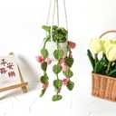 2 x Crochet Hanging Plant for Car, Cute Car Plant Accessories, Knitted Plant Car Mirror Hanger, Boho Car Plant Crochet Hanging Basket (C)
