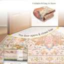 RELEANY Area Rugs 9'x12' Washable Non-Slip, Floral Vintage Distress Print Pattern Medallion Carpet for Living Room Bedroom Dining Room, Light Pink Colorful