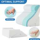 Ahpmeoa 5Pcs Wedge Pillow Set for After Surgery, Orthopedic Bed Wedge Pillow Set for Post Surgery, Acid Reflux Relief, Sleeping, Back Pain Relief, Adjustable Back Pillow for Bed Sitting up, White/Grey