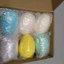 Wonderjune 6 Pcs Large Easter Eggs 4" Foam Flocked Eggs for Easter Centerpieces for Spring Home Office Table Decor, Party Supplies Gifts for Friends (Soft Color)