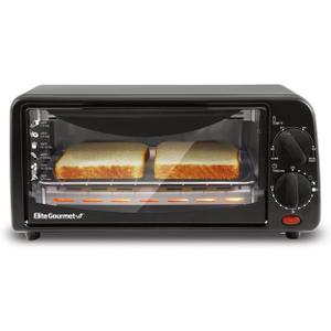 Elite Gourmet 2-Slice Toaster Oven Aluminum,Glass,Plastic Black