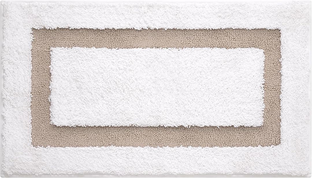 GRANNY SAYS Microfiber Bathroom Rugs Non Slip Washable, Water Absorbent Bathroom Mats for Tub, Soft Bath Mats for Bath Floor & Shower, Bath Rug, 20" x 32", Khaki Bath Rugs