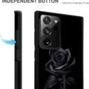 DJSOK Compatible with Samsung Galaxy Note 20 Ultra CaseDesign Pattern Back Bumper Anti Scratch Reinforced Corners Soft TPU Caver,Cases for Men Women-Black Rose