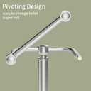 Toilet Paper Holder Stand, Brushed Nickel Toilet Paper Holder Free Standing,Post Pivoting Design & Stable Weighted Base SUS304 Stainless Steel for Bathroom