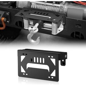 Front Winch License Plate Relocation Bracket with Flip Up 90 Degree Feature - Compatible with 10" Hawse Fairlead & Roller Fairlead