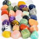 Crocon 1LB Assorted Crystals Tumbled Stones Bulk Set 2000+ Carats Pocket Crystal Healing Balancing Gemstones Tumbled Collection Palm Stone Good Luck Charm Gift Craft Home Decor Size: 20-25 mm (#01 Assorted Tumbles)