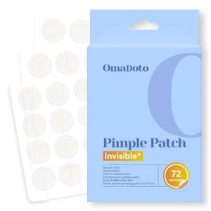 2 x Invisible Pimple Patches for Face, Ultra-Thin Hydrocolloid Acne Patches, Covering Zits & Blemishes, Suitable Daytime Discreet Under Makeup, Zit Stickers, 12mm 72 Count