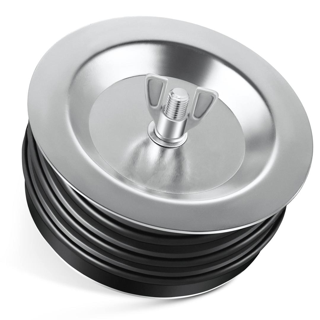 Dreyoo 1 Pcs 5 Inch End of Pipe Gripper Mechanical Plug, Steel Drain Pipe Cover with Galvanized Screw and Wing Nut for Outdoor Sewer Cleanout Drain