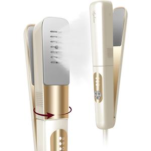 Travel Steamer Iron Portable, 180 Rotatable Press Iron Handheld, No Ironing Board Needed, 2X Larger Leak-Proof Tank, Quick De-Wrinkle, Sharp Creases, Easy to Use w/ 3 Temp Settings, Optional Steam