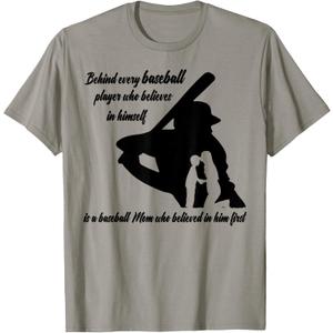Mother's Day Behind Every Baseball Player Is A Baseball Mom T-Shirt L