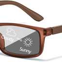 IGnaef Photochromic Reading Glasses Men Women UV Protection Sun Readers IF2321 (Brown)