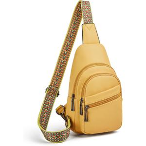 Sling Bag Crossbody Bags for Women Small Cross Body Bag Fanny Packs Chest Sling Purse for Daily Travel Leisure Sport (7-1 Yellow)