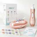 Fansidi Baby Nail Trimmer Electric, Easy & Safe Nail File for Newborn to Toddler, Whisper-Quiet Nighttime Use, Precise 4-Stage Grinding Heads, LED Light, 18-Pcs Kit, Blush Petal Pink, Baby Shower Gift