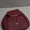 KKXIU Quilted Trendy Leather Backpack Purse for Women and Ladies Shoulder Travel Daypacks Bags (Wine)