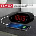 Timex T231G AM/FM Dual Alarm Clock Radio with 1.2-Inch Display and Line-In Jack (Gunmetal)