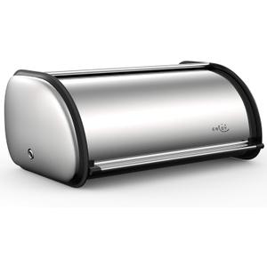 ENLOY Bread Box for Kitchen Counter, Stainless Steel Roll Top Bread Bin, Sliver Bread Storage Holder with Lid, Large Capacity Bread Keeper, 17 x 11 x 7 Inches (silver)