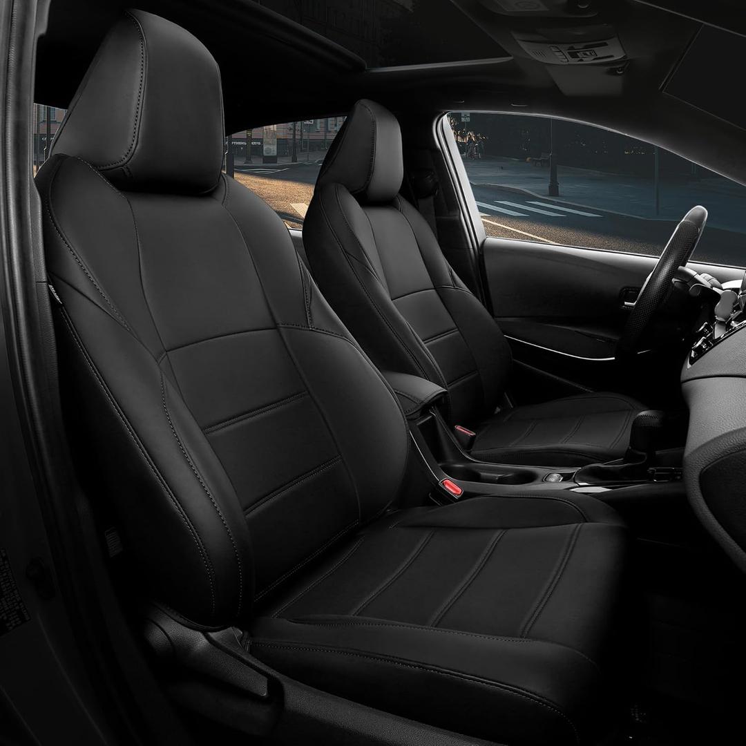 FREESOO for Toyota Corolla Seat Covers 2020-2026 SE/SE Apex Nightshade & 2023-2025 XSE & 2025 FX, Custom Car Seat Covers, Waterproof Seat Covers for Cars, Leather Car Seat Cover, Black Full Set