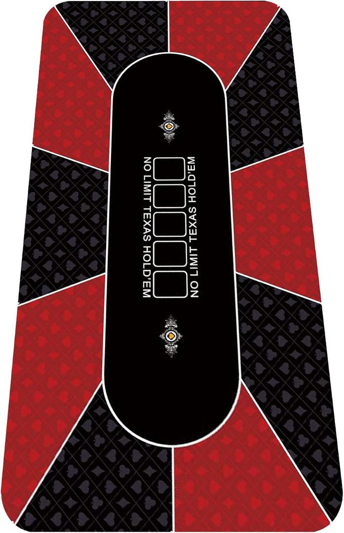 nuveti 79 x 40 Foldable Texas Poker Card Tabletop Layout Portable Anti-Slip Rubber Board Game Mat Smooth Premium Surface, Noise Reduction Poker Mat for Table, 79''X 40''X 2MM