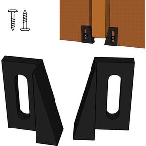 3 Pairs - Pocket Door Bottom Guide - Jamb Mounted Univeral Fit (Black) | Grovers Home Solutions