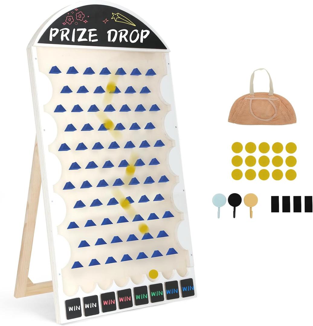 Extra Large Prize Drop Board, 41.3" x 23.6", Premium Birch Wood Prize Drop Game Board for Family Parties, Carnivals, Classroom Activities & Holiday Events