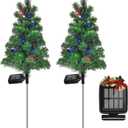 4PCS Solar Christmas Tree Garden Stake Lights Waterproof Christmas Decorations Tree Lights Outdoor Xmas Tree Light Christmas dcor Pathway Lights Patio Yard4PCS