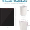 Ultra Strong 15 Gallon Drawstring Trash Bags (102 Count) Large Heavy Duty Thicken Plastic Tall Kitchen Garbage Bags Black for Kitchen Office Lawn Yard