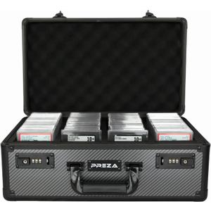 PREZA Graded Card Case - Slab Case for Graded Slabs - Premium Trading Card Storage Box with Upgraded Combination and Key Lock (X-Large)