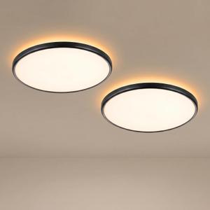 TALOYA 2 Pack 18" Dimmable Flush Mount Ceiling Light Fixture,5CCT,Black
