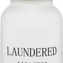 Laundry Room Coin Jar - Glass Mason Jar with Money Slot & Bamboo Lid - Rustic Piggy Bank for Laundry Room & Farmhouse Style Home Decor (White)