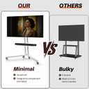 Easel Rolling TV Stand with Shelf Minimalist Stainless Steel for 32-75" TVs