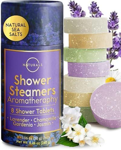 Shower Steamers Aromatherapy - Birthday Gifts for Women and Men - Shower Bombs Aromatherapy, Spa Day Essentials, Relaxation Spa Gifts - Self Care Galentines Gifts (Lavender 7 Count)